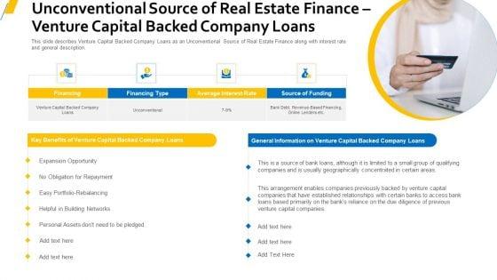 Unconventional_Source_Of_Real_Estate_Finance_Venture_Capital_Backed_Company_Loans_Formats_PDF_Slide_1.jpg