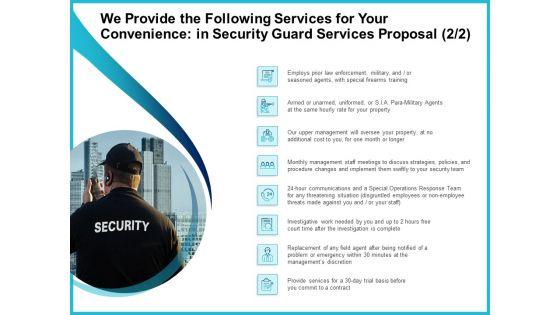 Uniformed_Security_We_Provide_The_Following_Services_For_Your_Convenience_In_Security_Guard_Services_Proposal_Formats_PDF_Slide_1.jpg