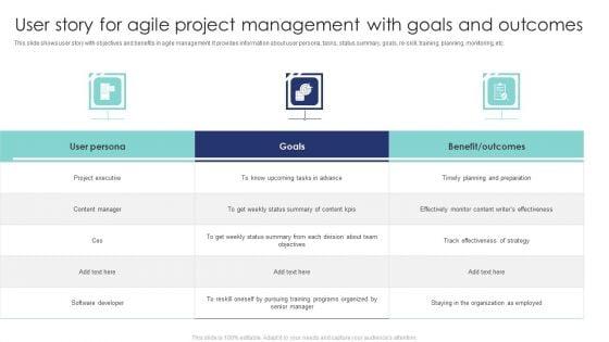 User_Story_For_Agile_Project_Management_With_Goals_And_Outcomes_Infographics_PDF_Slide_1.jpg