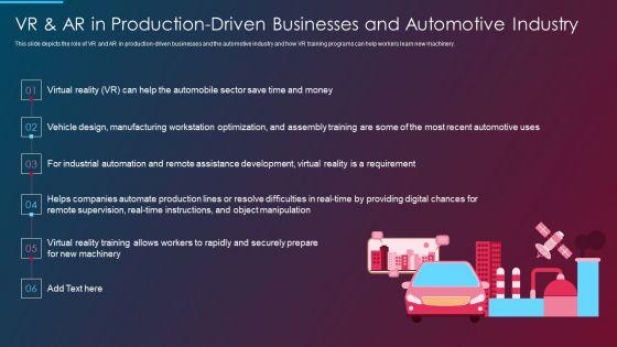 VR_And_AR_IT_VR_And_AR_In_Production_Driven_Businesses_And_Automotive_Industry_Ppt_Gallery_Styles_PDF_Slide_1.jpg