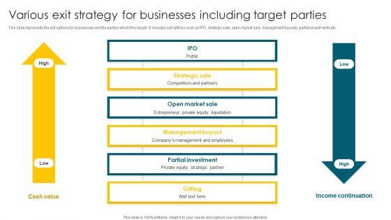 Various_Exit_Strategy_For_Businesses_Including_Target_Parties_Ppt_Infographics_Sample_PDF_Slide_1.jpg