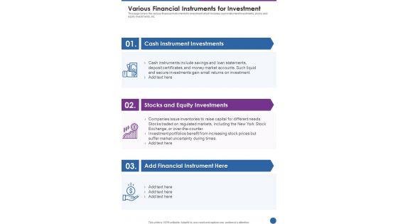 Various_Financial_Instruments_For_Investment_One_Pager_Documents_Slide_1.jpg