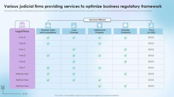 Various_Judicial_Firms_Providing_Services_To_Optimize_Business_Regulatory_Framework_Icons_PDF_Slide_1.jpg