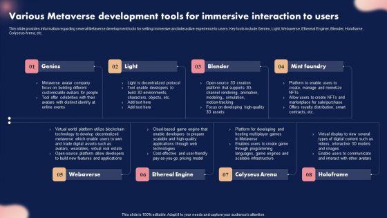 Various_Metaverse_Development_Tools_For_Immersive_Interaction_To_Users_Summary_PDF_Slide_1.jpg