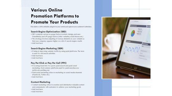 Various_Online_Promotion_Platforms_To_Promote_Your_Products_Ppt_PowerPoint_Presentation_Gallery_Example_PDF_Slide_1.jpg