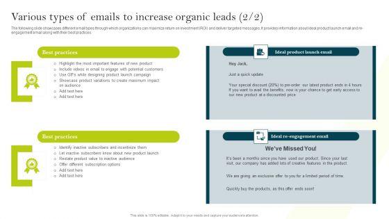 Various_Types_Of_Emails_To_Increase_Organic_Leads_Ppt_PowerPoint_Presentation_File_Example_File_PDF_Slide_2.jpg