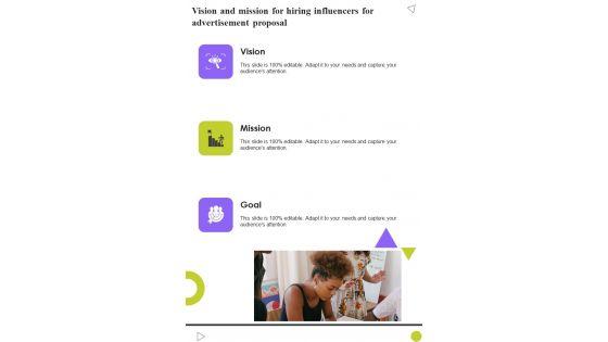 Vision_And_Mission_For_Hiring_Influencers_For_Advertisement_Proposal_One_Pager_Sample_Example_Document_Slide_1.jpg