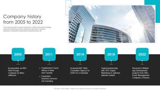 Web_Design_Company_Overview_Company_History_From_2005_To_2022_Microsoft_PDF_Slide_1.jpg