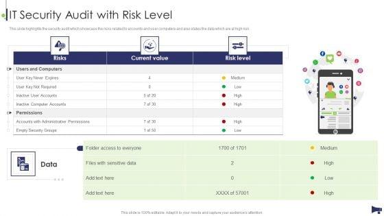 Website_And_Social_Media_IT_Security_Audit_With_Risk_Level_Ppt_Styles_Pictures_PDF_Slide_1.jpg
