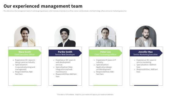 Website Design And Development Services Company Profile Our Experienced Management Designs PDF Website Design And Development Services Company Profile Our Experienced Management Designs PDF