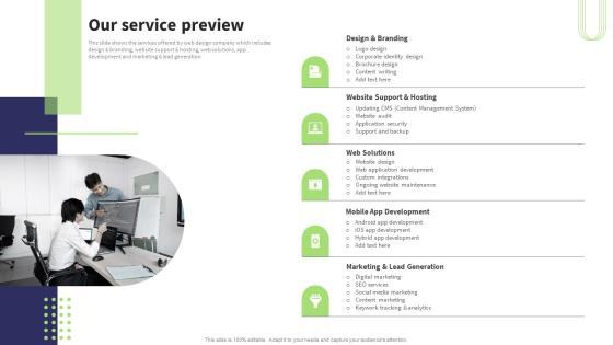 Website Design And Development Services Company Profile Our Service Preview Formats PDF Website Design And Development Services Company Profile Our Service Preview Formats PDF