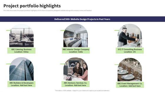 Website Design And Development Services Company Profile Project Portfolio Highlights Guidelines PDF Website Design And Development Services Company Profile Project Portfolio Highlights Guidelines PDF