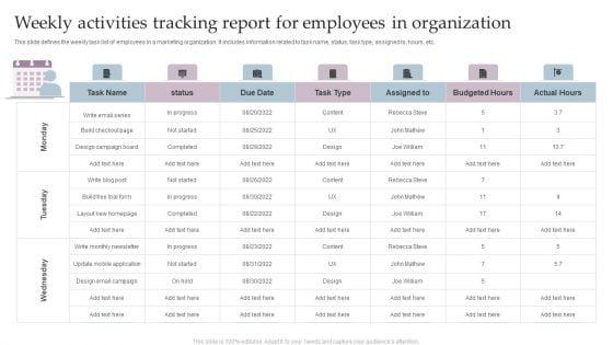 Weekly_Activities_Tracking_Report_For_Employees_In_Organization_Brochure_PDF_Slide_1.jpg