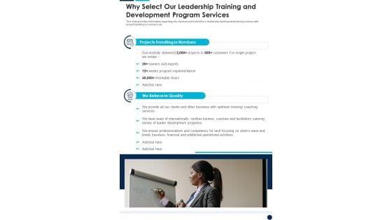 Why_Select_Our_Leadership_Training_And_Development_Program_Services_One_Pager_Sample_Example_Document_Slide_1.jpg