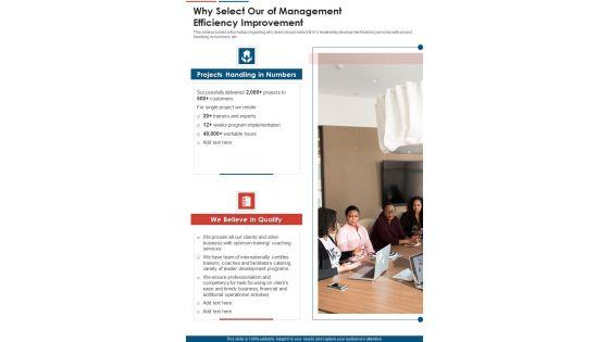 Why_Select_Our_Of_Management_Efficiency_Improvement_One_Pager_Sample_Example_Document_Slide_1.jpg