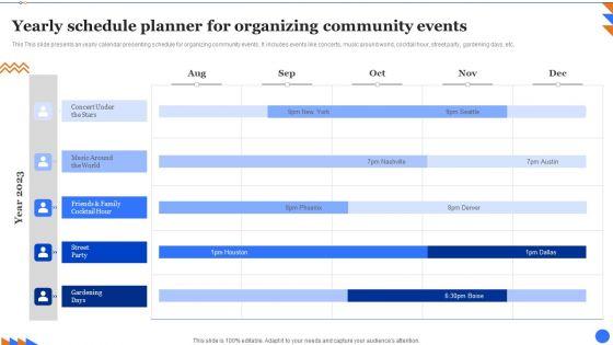 Yearly Schedule Planner For Organizing Community Events Structure PDF Yearly Schedule Planner For Organizing Community Events Structure PDF