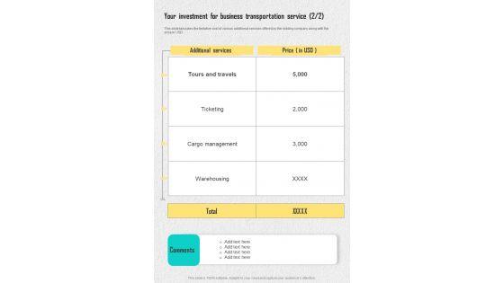 Your_Investment_For_Business_Transportation_Service_One_Pager_Sample_Example_Document_Slide_2.jpg
