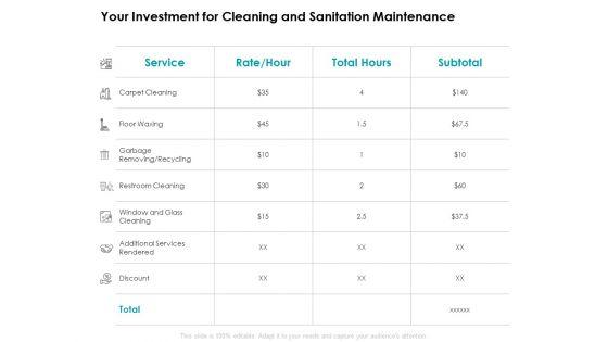 Your_Investment_For_Cleaning_And_Sanitation_Maintenance_Cleaning_Ppt_PowerPoint_Presentation_Summary_Outline_Slide_1.jpg