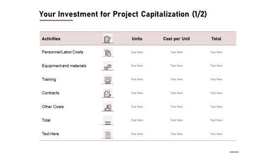 Your_Investment_For_Project_Capitalization_Costs_Ppt_Infographics_Example_PDF_Slide_1.jpg
