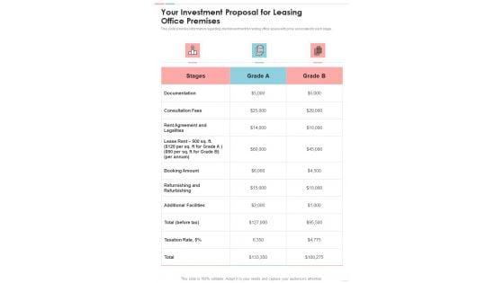 Your_Investment_Proposal_For_Leasing_Office_Premises_One_Pager_Sample_Example_Document_Slide_1.jpg