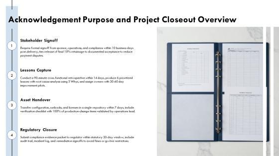 Acknowledgement For Project Closeout PPT Guidelines VM