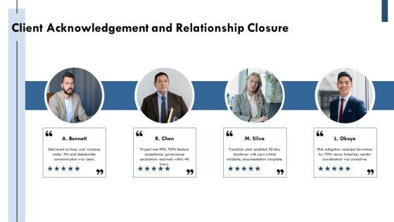 Acknowledgement For Project Closeout PPT Guidelines VM