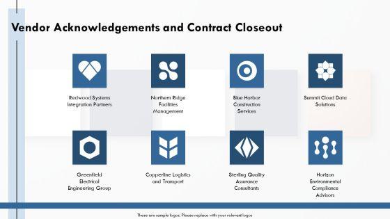 Acknowledgement For Project Closeout PPT Guidelines VM