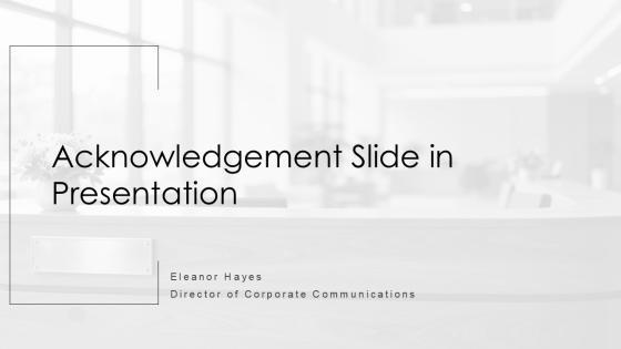 Acknowledgement Slide In Presentation PPT Information VM