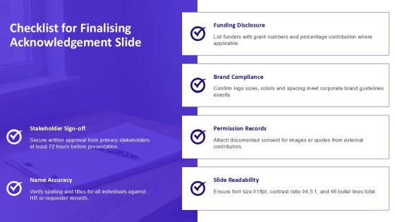 Acknowledgement Slide PPT Summary VM