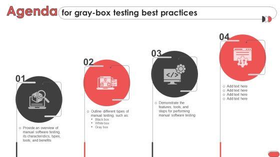 Agenda For Gray Box Testing Best Practices Ppt Formates Agenda For Gray Box Testing Best Practices Ppt Formates