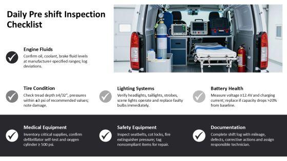Ambulance Maintenance Checklist PPT Guidelines VM