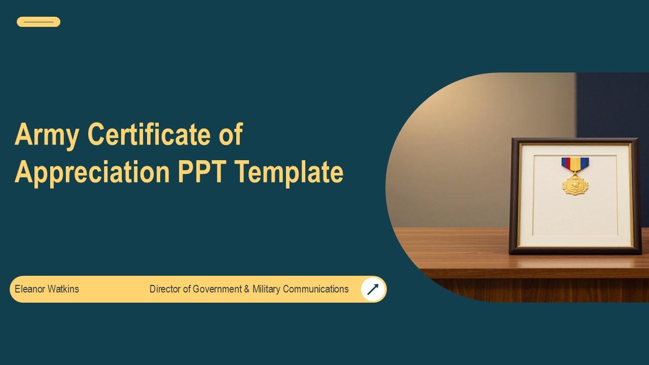 Army Certificate Of Appreciation PPT Template PPT Template VM