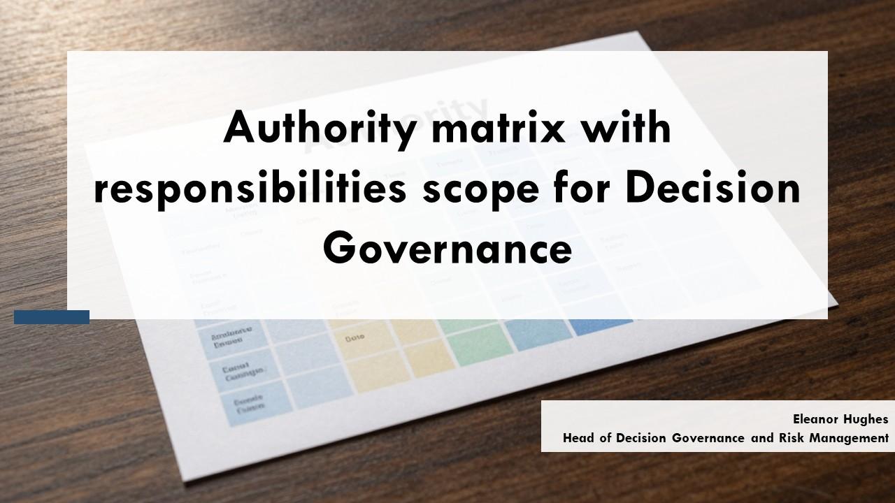 Authority Matrix With Responsibilities Scope For Decision Governance PPT Guidelines VM