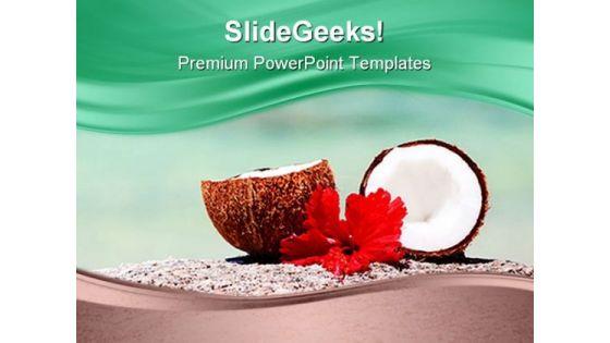 Coconut On Tropical Coast Beach PowerPoint Templates And PowerPoint Backgrounds 0211 Coconut On Tropical Coast Beach PowerPoint Templates And PowerPoint Backgrounds 0211