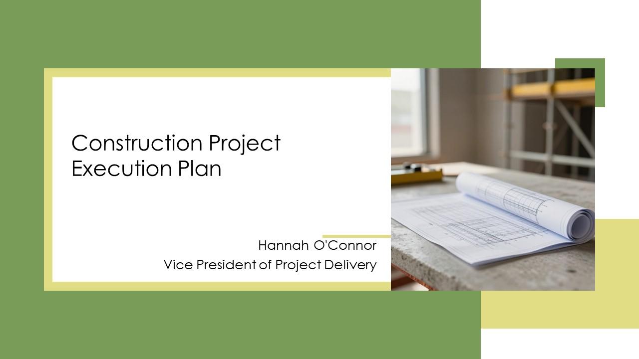 Construction Project Execution Plan PPT Mockup VM
