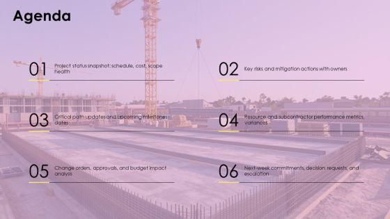 Construction Project Manager Weekly Status Report PPT Guidelines VM
