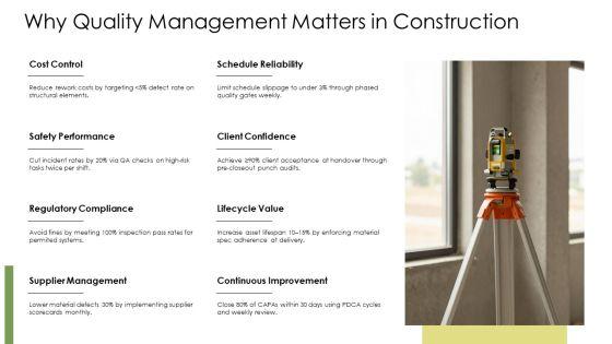 Construction Project Quality Management Plan PPT Structure VM
