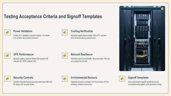 Data Center Commissioning Checklist PPT Example VM