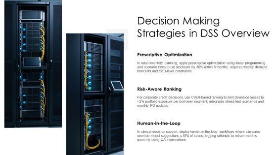 Decision Making Strategies In Dss PPT Template VM