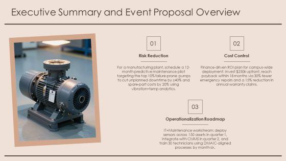 Event Proposal For Equipment Maintenance Monitoring PPT Guidelines VM