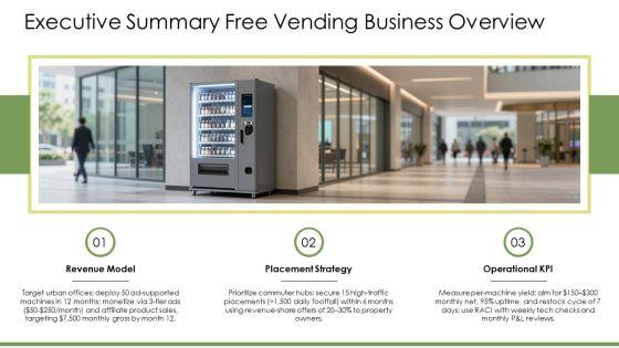 Free Vending Machine Business Plan PDF PPT Slides VM