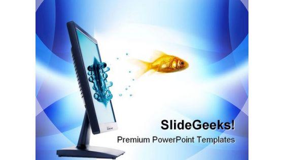 golden_fish_jump_out_animals_powerpoint_templates_and_powerpoint_backgrounds_0211_title.jpg