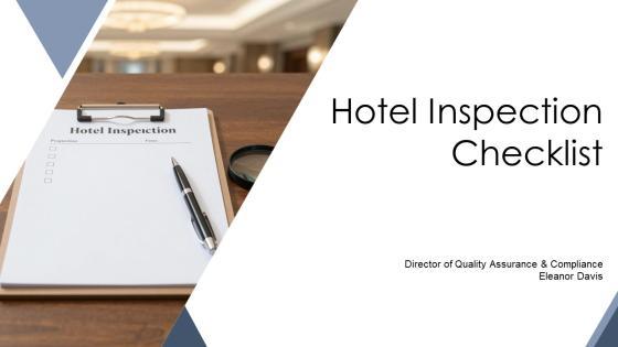 Hotel Inspection Checklist PPT Information VM