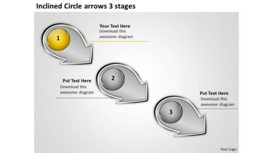 Inclined Circle Arrows 3 Stages Flowcharts Vision PowerPoint Slides Inclined Circle Arrows 3 Stages Flowcharts Vision PowerPoint Slides