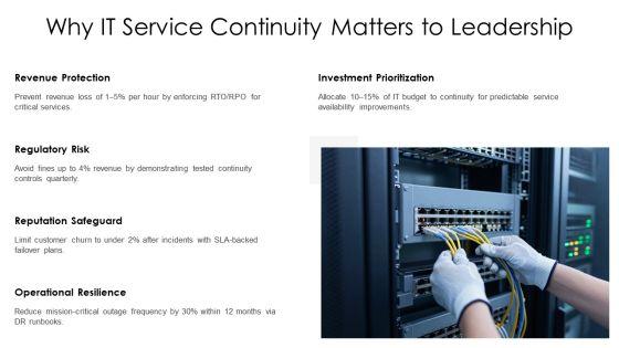 IT Service Continuity Management PPT Summary VM