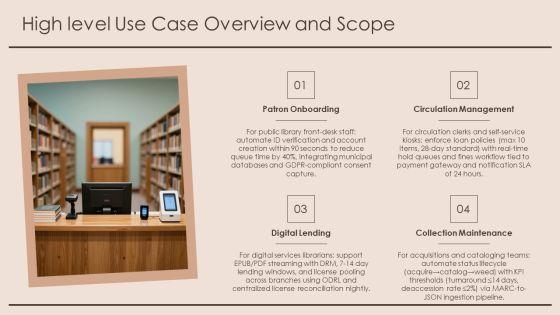 Library System Use Case Diagram PPT Mockup VM