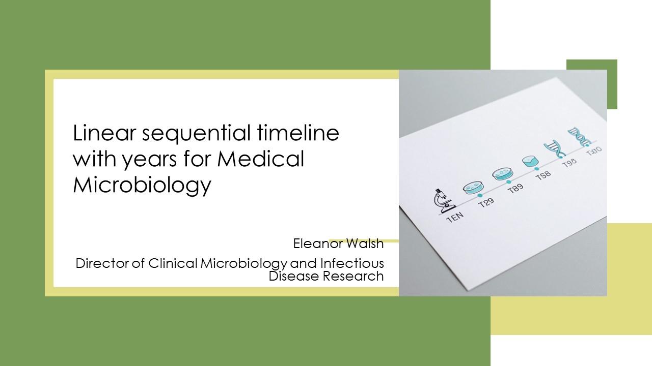 Linear Sequential Timeline With Years For Medical Microbiology PPT Structure VM