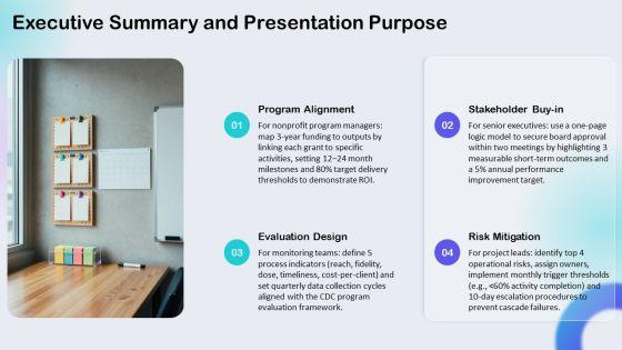 Logic Model PowerPoint Template 02 PPT Information VM