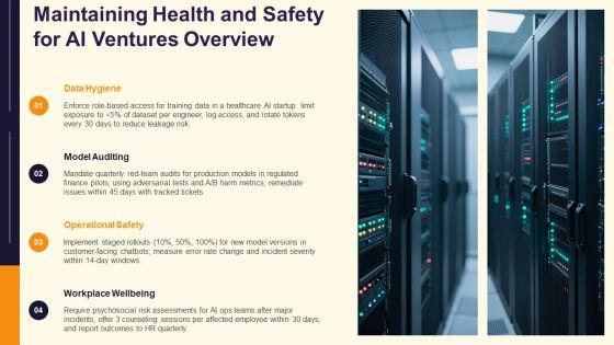 Maintaining Health And Safety VM For AI Ventures PPT Template VM