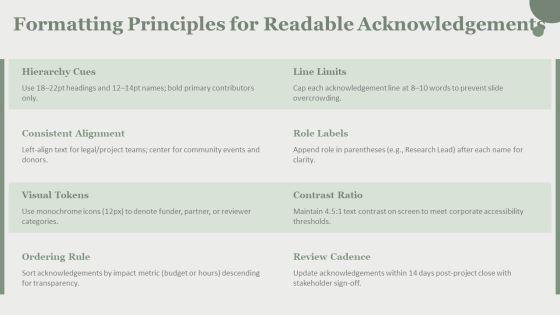 PowerPoint Acknowledgement PPT Outline VM
